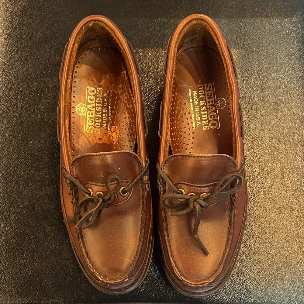 Sebago Dark Brown Leather Boat Canoe Shoes